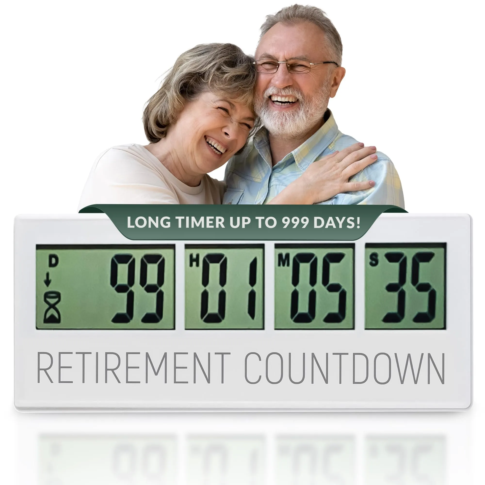 Countables Retirement Countdown Clock - Up to 999 Days LCD Digital Timer - Easy to Set and Read Retirement Countdown Timer - Large Display Timers -