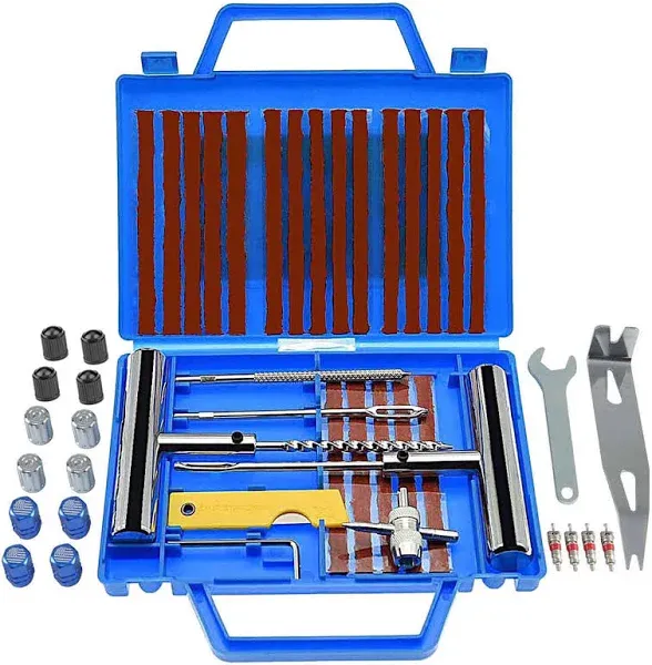 Tire Repair Kit,46pcs Heavy Duty Tire Plug Universal Tire Patch Kit Plug Flats