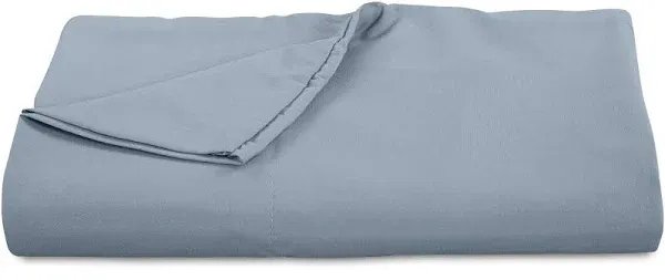 ROYALE LINENS 300 Thread Count 100% Long Staple Combed Cotton Flat Sheet- Super Soft - Top Sheet - Queen Flat Sheet Sold Separately - Breathable Cool & Crisp Percale Flat Sheet Only (Queen, Cool Blue)