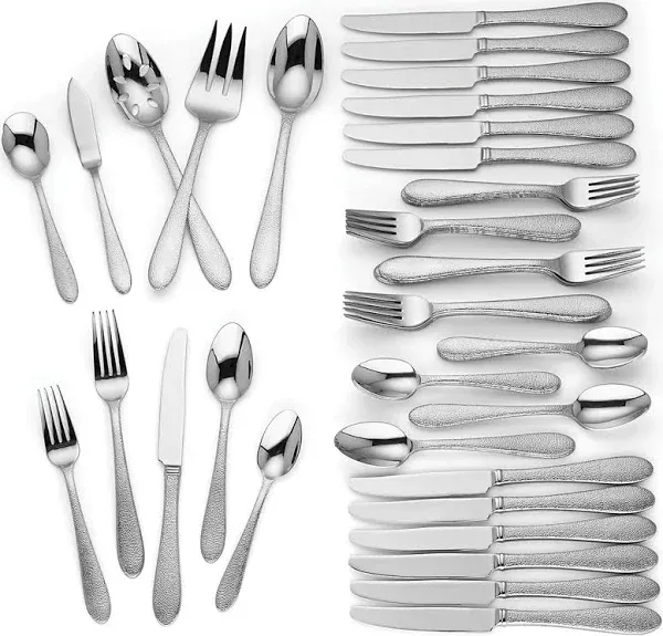 Lenox Haveson 65-Piece Flatware Set, 10.15 LB, Metallic