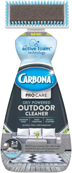 Lot of 2 Carbona Pro Oxy Outdoor Cleaner 2-1 Stain Removal Scrub Brush 22oz ea