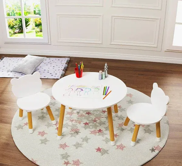 Kids Wood Table and Chair Set