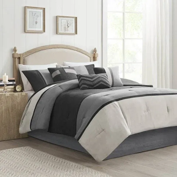 Madison Park Palisades 7 Piece Faux Suede Comforter Set