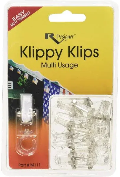 RV Designer Klippy Klips M111 Awning ClipsClear set of 10 stainless steel NEW