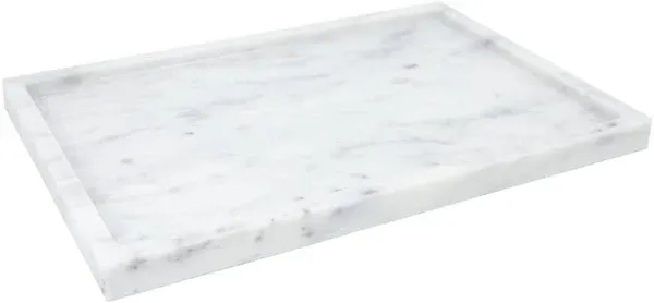 FutureStone 100% Natural Marble Serving Tray Luxury Marble Storage Tray for Home Decor Stone Tray for Bathroom/Kitchen/Vanity/Dresser,Plate Holder