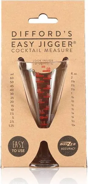 Easy Jigger® Spirit Measure by Difford’s Guide and Bonzer | Cocktail Jigger Spirit Measures (25ml, 50ml, 60ml) for Unbeatable Accuracy| Single or Double Shot Alcohol Measure