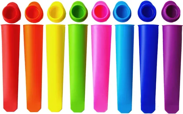 Silicone Ice Pop Molds Popsicle Maker Molds 7 Vibrant Colors Set of 13       ...