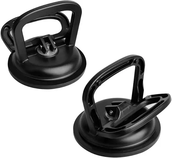 Glass Suction Cup Heavy Duty Aluminum Vacuum Plate Puller Handle Holder Hooks Duty Galss Lifting/Tile Suction Cup Lifter/Moving Glass/Pad for Lifting (Black, 2Pack)