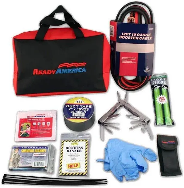 Ready America Roadside Essentials Kit Commercial Residential for Emergencies