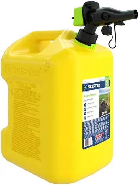 5 Gallon SmartControl Dual Handle Diesel Fuel Container, Yellow Gas Fuel Can