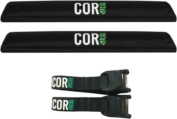 Cor Surf Aero Roof Rack Pad and Premium No-Scratch Buckle Tie Down Straps Silicone for Surf, SUP, Kayak and Canoe