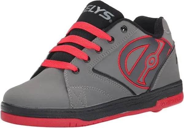 Heelys Kids Propel 2.0 Skate Shoe, Gray/Black/Red<wbr/>, 5 M US Big Kid