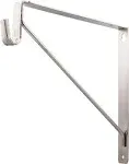 Hardware Resources 1530SN Satin Nickel Shelf Bracket with Rod Support for Oval Closet Rods