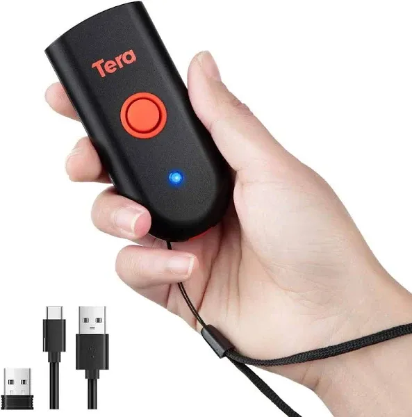 Tera 1D Mini Barcode Scanner Portable Bluetooth Wireless Pocket Bar Code Reader 3 in 1