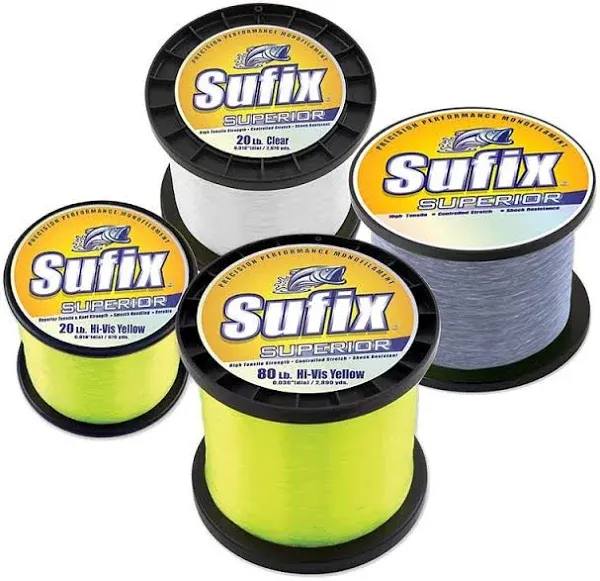 Sufix Superior Monofilament Fishing Line, 25 Lb., 535 Yds, Clear