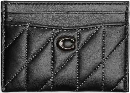 Coach Quilted Pillow Leather Card Case-Black