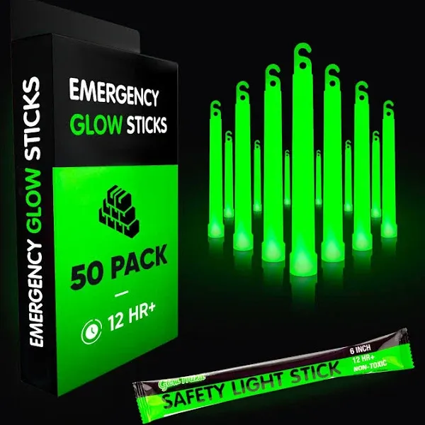 Emergency Glow Sticks Bright Light Ultra Survival Camping Cyalume Lot ,12 Hour