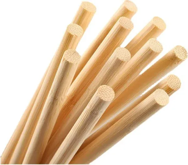 25PCS Dowel Rods Wood Sticks Wooden Dowel Rods - 1/4 X 12 Inch Bamboo Sticks - f