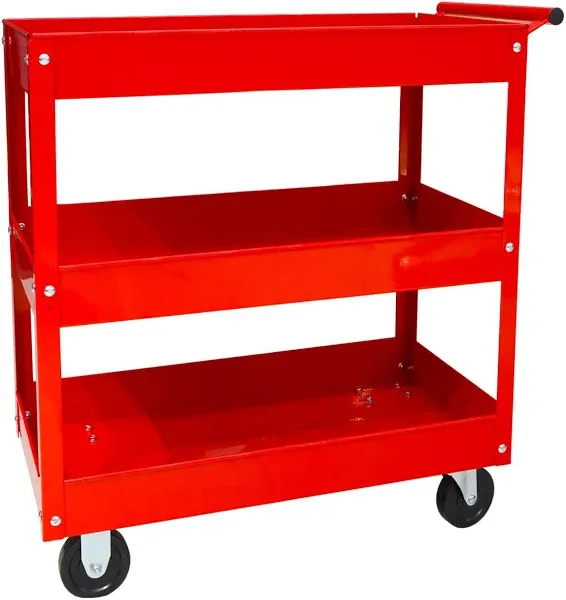 Torin Heavy Duty Utility Cart with 3 Shelf Tiers Rolling Tool Cart on Wheels