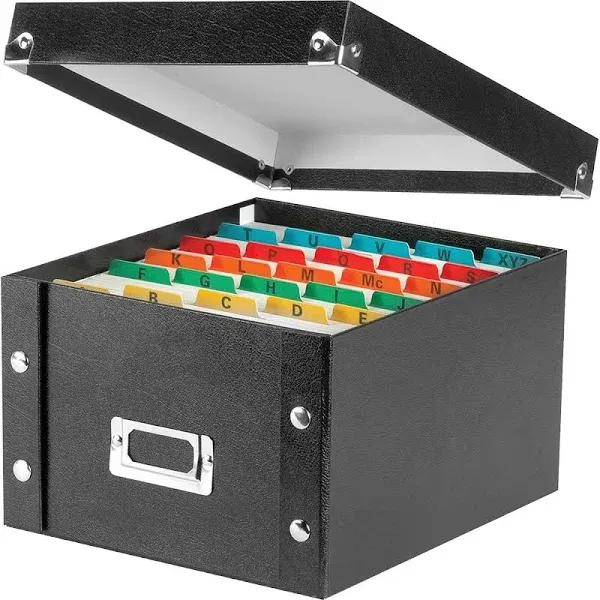 Snap-N-Store Collapsible Index Card File Box Holds 1,100 5 x 8 Cards SNS01647