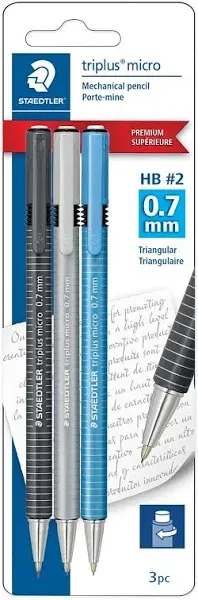 triplus micro, Mechanical Pencil with Twist Top Eraser, 3 Pack, for Drafting,...