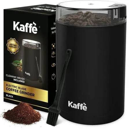 Kaffe Electric Coffee Grinder with Cleaning Brush - Black