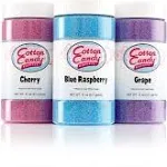 Floss Sugar Variety Pack with 3 - 11oz Plastic Jars of Cherry, Blue Raspberry...