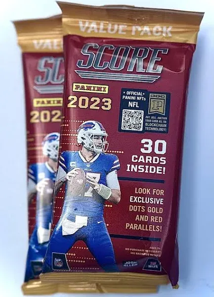 2023 (2) Panini Score Football Card Cello Value Packs (2)- 60 Cards Total of This Incredible Rookie Class!!!