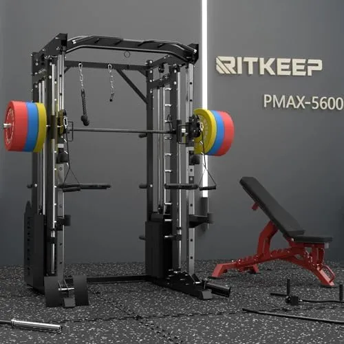 PMAX 5600 Home Gym Smith Machine | 326LB Weight Stack | RitKeep Fitness