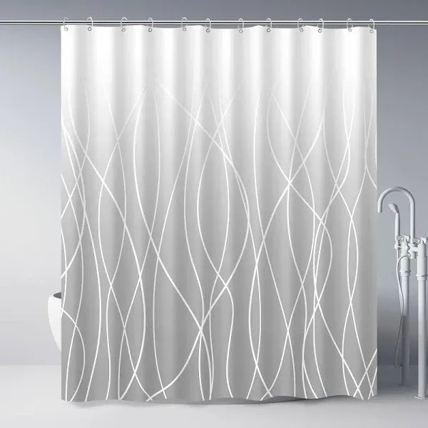 Shower Curtain Set Ombre Grey