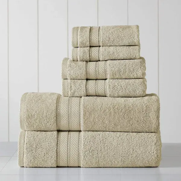 Modern Threads - Spun Loft 6-Piece 100% Combed Cotton Towel Set - Bath Towels, Hand Towels, & Washcloths - Super Absorbent & Quick Dry - 600 GSM - Soft & Plush, Blush