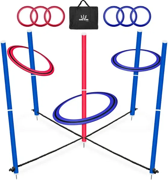 SWOOC Games – King Toss | Giant Ring Toss Game for Kids and Adults (4ft x 4ft) | Weatherproof Giant Outdoor Games for Adults and Family | Backyard Games | Giant Yard Games | Lawn Games | Outside Games