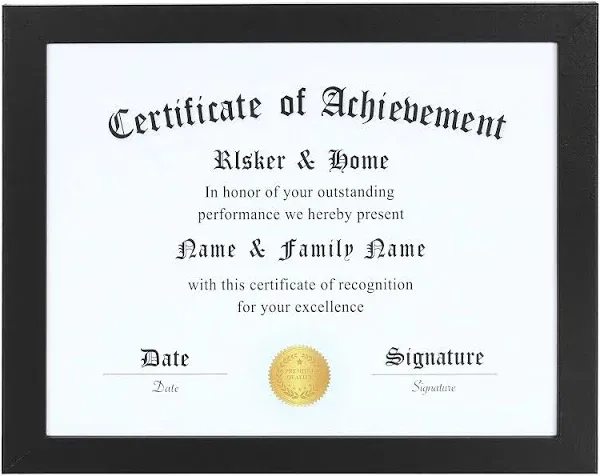 ELSKER&HOME 8.5x11 Certificate Frame - Classic Coffee Color Frame - Document&Certificate - Displays Diploma 8.5x11 Inch - for Degree/Award(2 Pack)