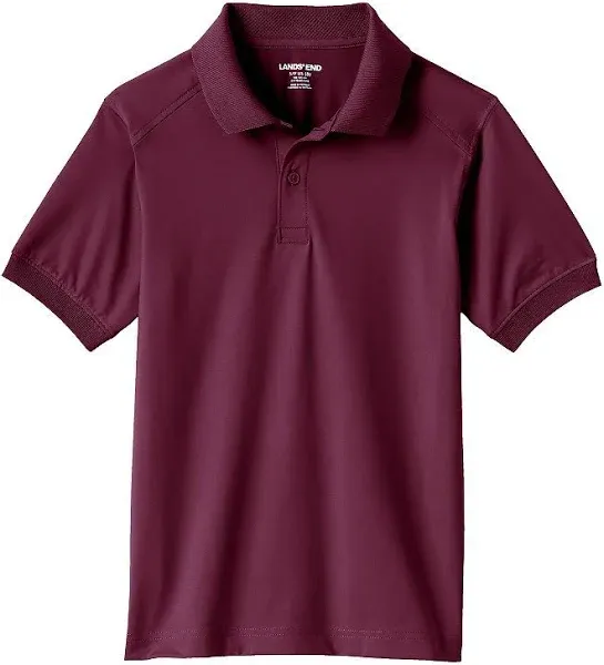 Lands&#x27; End School Uniform Boys Short Sleeve Rapid Dry Polo Shirt, NWT