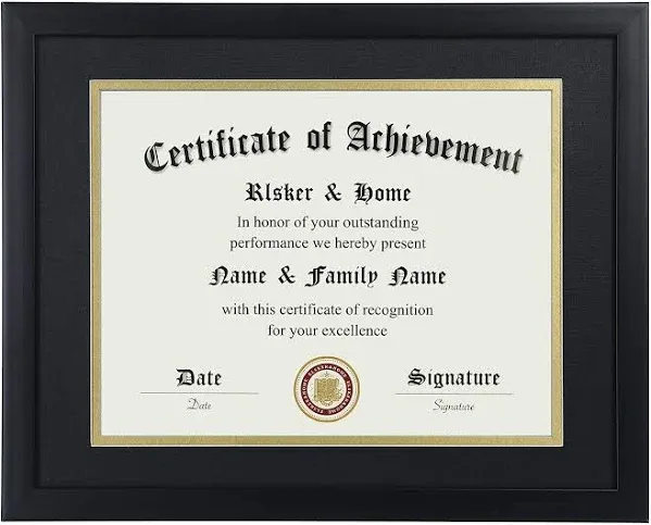 ELSKER&amp;HOME 8.5X11 Certificate Frame - Classic Black Color Frame - Displays Dipl