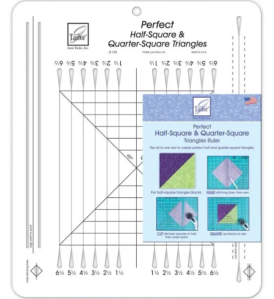 June Tailor Perfect Half Square & Quarter Square Triangles Ruler