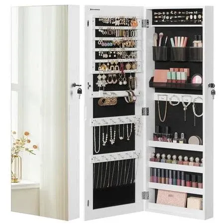 SONGMICS Mirror Jewelry Cabinet Armoire