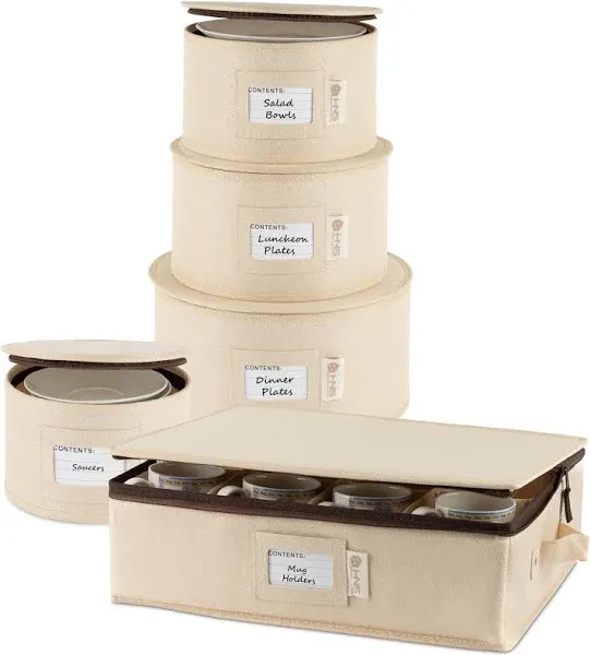 Hard Shell China Storage Containers 5-Piece Set Moving Boxes for Dinnerware, ...