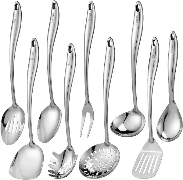 304 Stainless Steel Kitchen Utensil Set - 9 PCS Serving Utensils