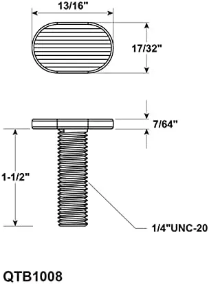 1/4&#034;-20 T Track Bolts 20 Pack for T Track, 1-1/2 Inch Long T Slot Bolts for U...