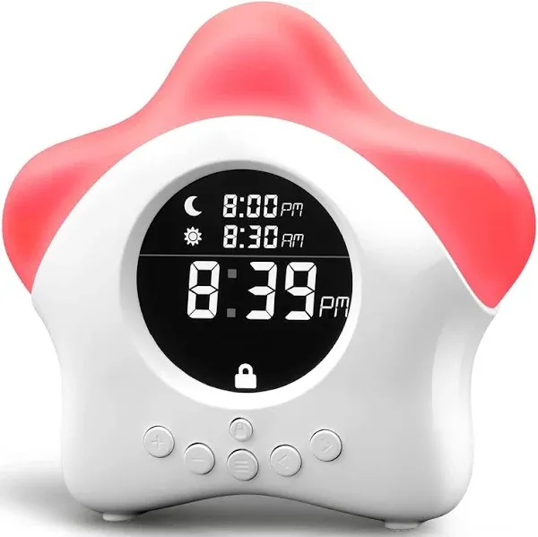 Stay-in-Bed Clock for Kids - Toddler Sleep Training Clock, Night Light & Alarm Clock