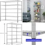 Adjustable 6-Tier Chrome Shelving Unit - Versatile Storage Solution for Any Room