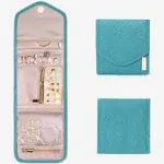 BAGSMART Travel Jewelry Organizer Case Foldable Jewelry Roll for Journey-Rings, Necklaces, Earrings, Bracelets,Mini,Teal