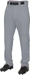 Rawlings Youth Semi-Relaxed Piped Baseball Pants - Blue Grey with Dark Green Piping - Large