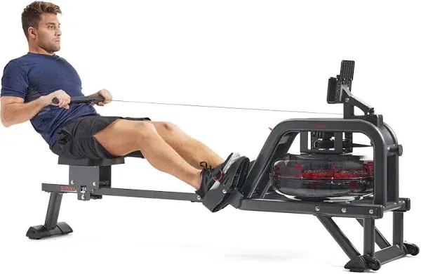 Sunny Health & Fitness Smart Obsidian Surge 500 M Water Rowing Machine - SF-RW5713SMART - Black