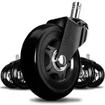 Lifelong Office Chair Wheels Replacement Rubber Chair Casters for Hardwood Floors and Carpet