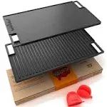 NutriChef 18" Cast Iron Reversible Grill Plate