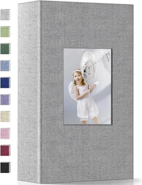 Popotop Photo Album 4x6-300 Photos Linen Cover Books 300Pockets, Gray 