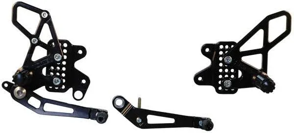 Vortex Rearsets 2.0 Suzuki GSX-R600 / GSX-R750 2011 through 2024 Black