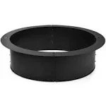 36 inch Round Steel Fire Pit Ring Liner DIY Wood Burning Insert - Black